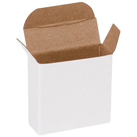 Bsc Preferred 1 5/8 x 9/16 x 1 5/8'' White Reverse Tuck Folding Cartons, 2000PK RTC7W